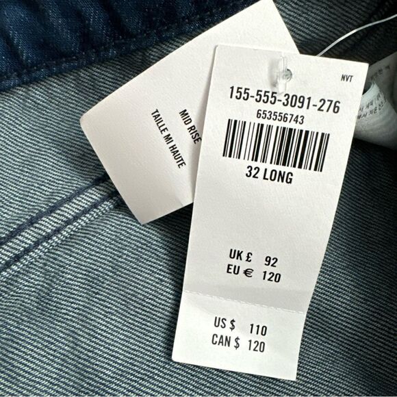 NWT Abercrombie & Fitch Mid Rise Ultra Wide Leg Jeans Size 32 14 LONG 32/14L NEW - Picture 5 of 11